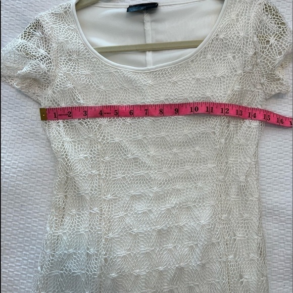 Rosegold Petite White Net Lace Overlay Dress - Picture 14 of 16